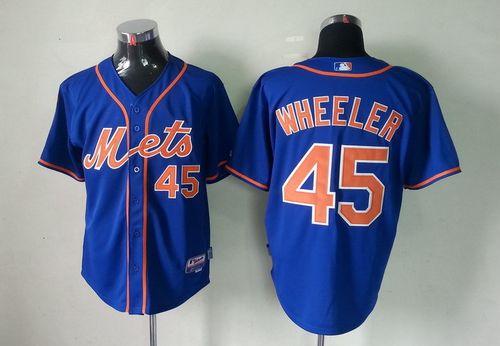 Mets #45 Zack Wheeler Blue Cool Base Stitched MLB Jersey - Click Image to Close